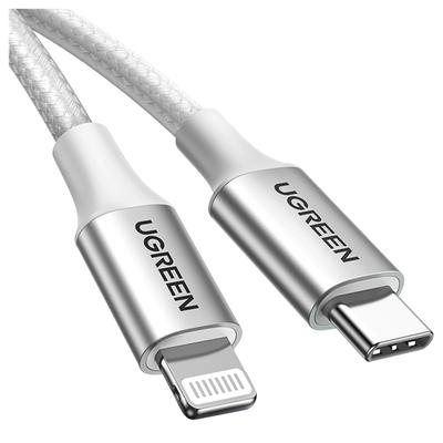 Ugreen Lightning To USB-C 2.0 Cable PD 3A US304, 1M (Silver)