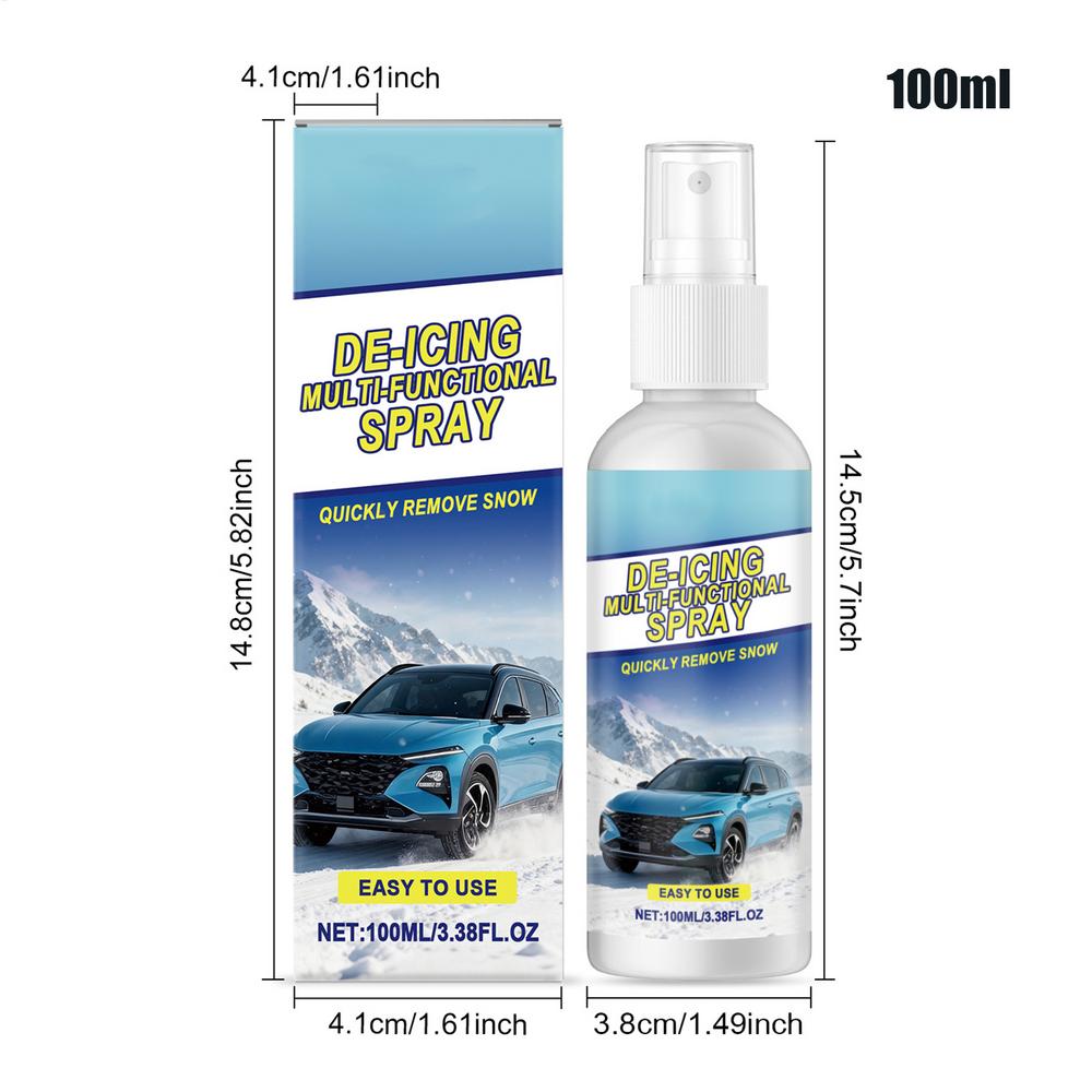 

100ml auto Windshield Deicer Spray Fast Acting Ice Remover Anti-Frost Agent for Car Windows, Truck SUV in Winter