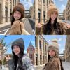 Autumn Winter Knitted Hat With Earmuffs For Women Breathable Warmth Casual Style