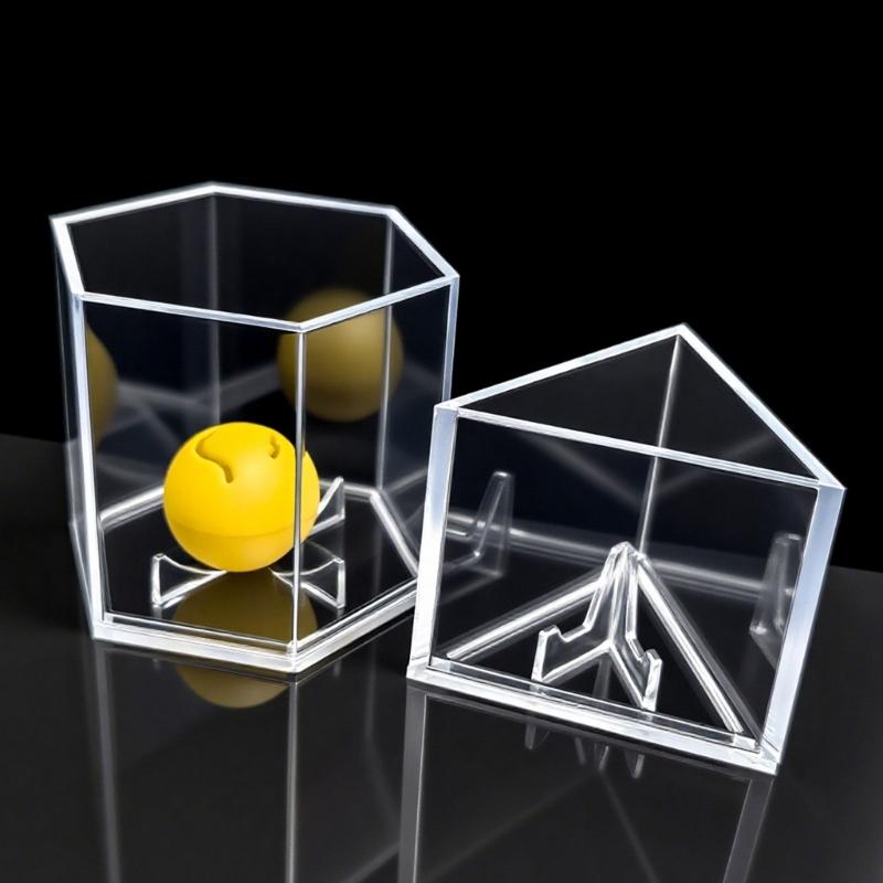 Acrylic Baseball Display Case Clear Baseball Holder Display Box Hexagonal Display Holder Dustproof Baseball Case