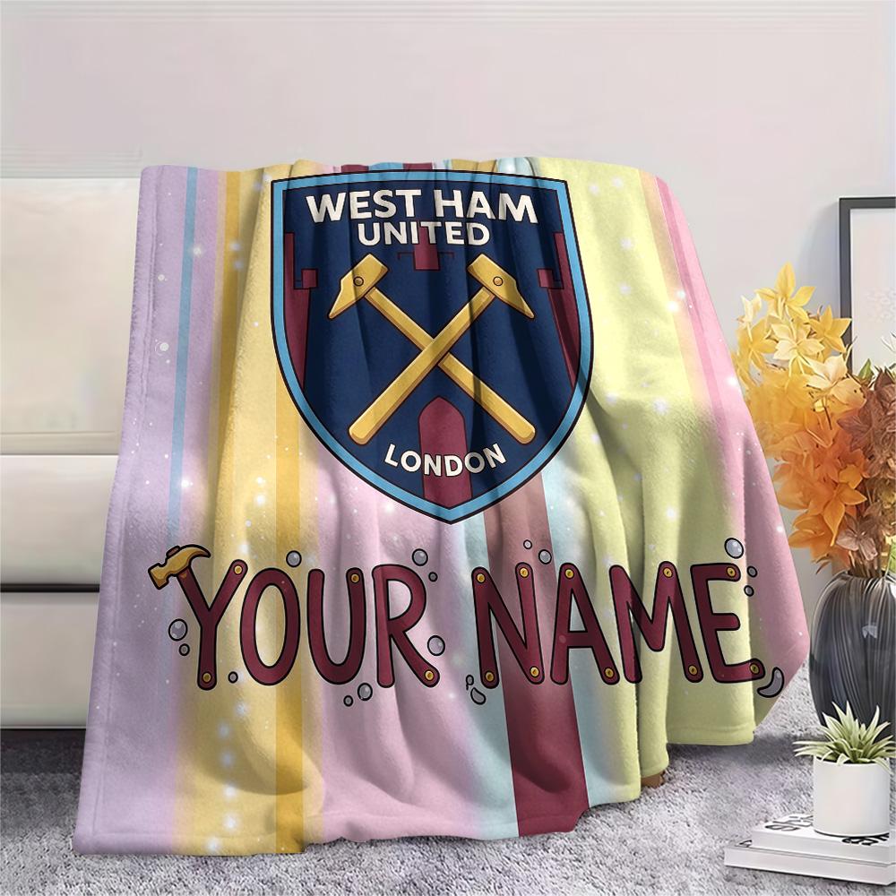 Benutzerdefinierter Name West Ham United2 Flanell-Decke, Hohe Qualität, Bequem für alle Jahreszeiten, Heimdekoration, Wärme und Komfort