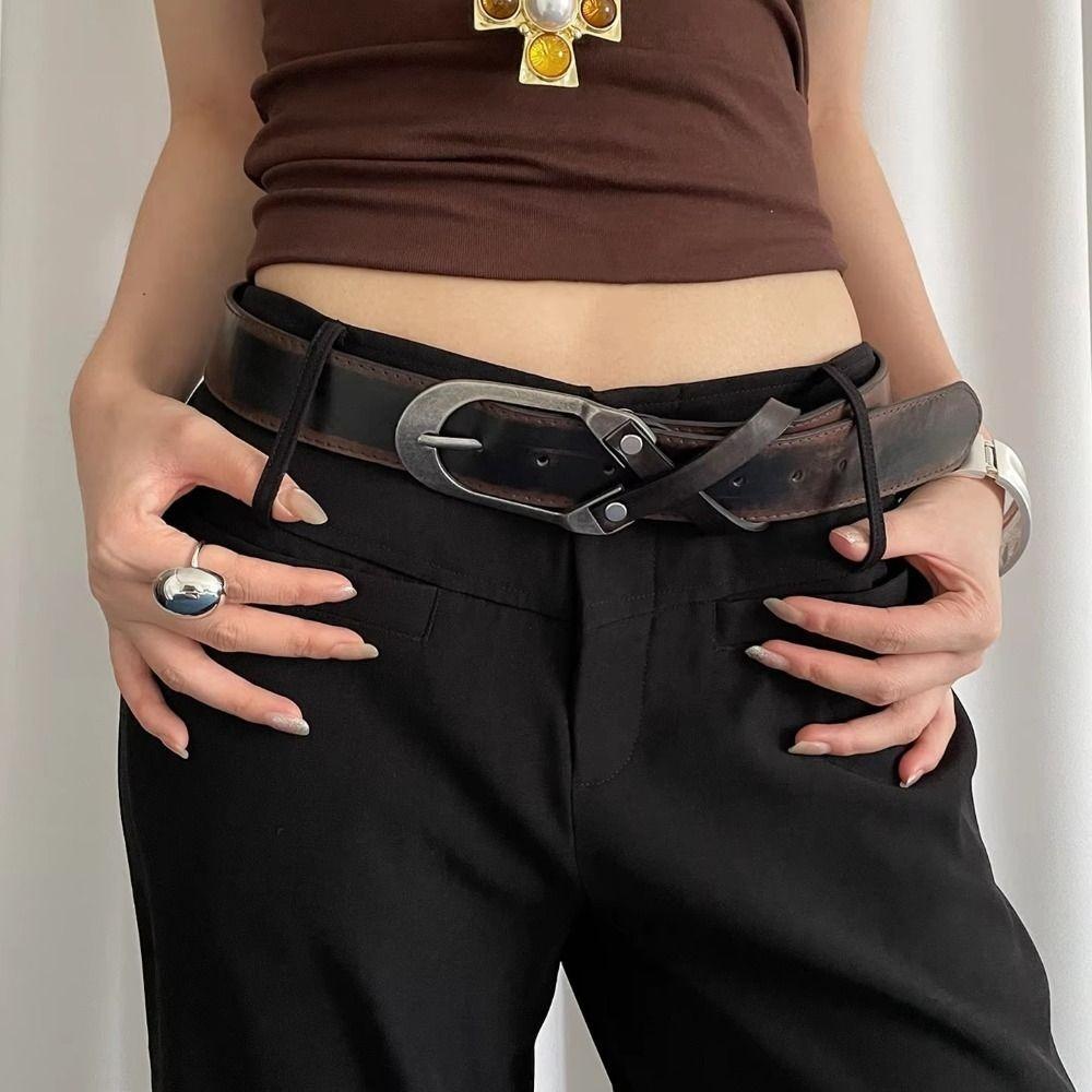 Pu Leather Cross Waist Belt Vintage Dress Jeans Belt Retro Women's Belt  Spicy Girls
