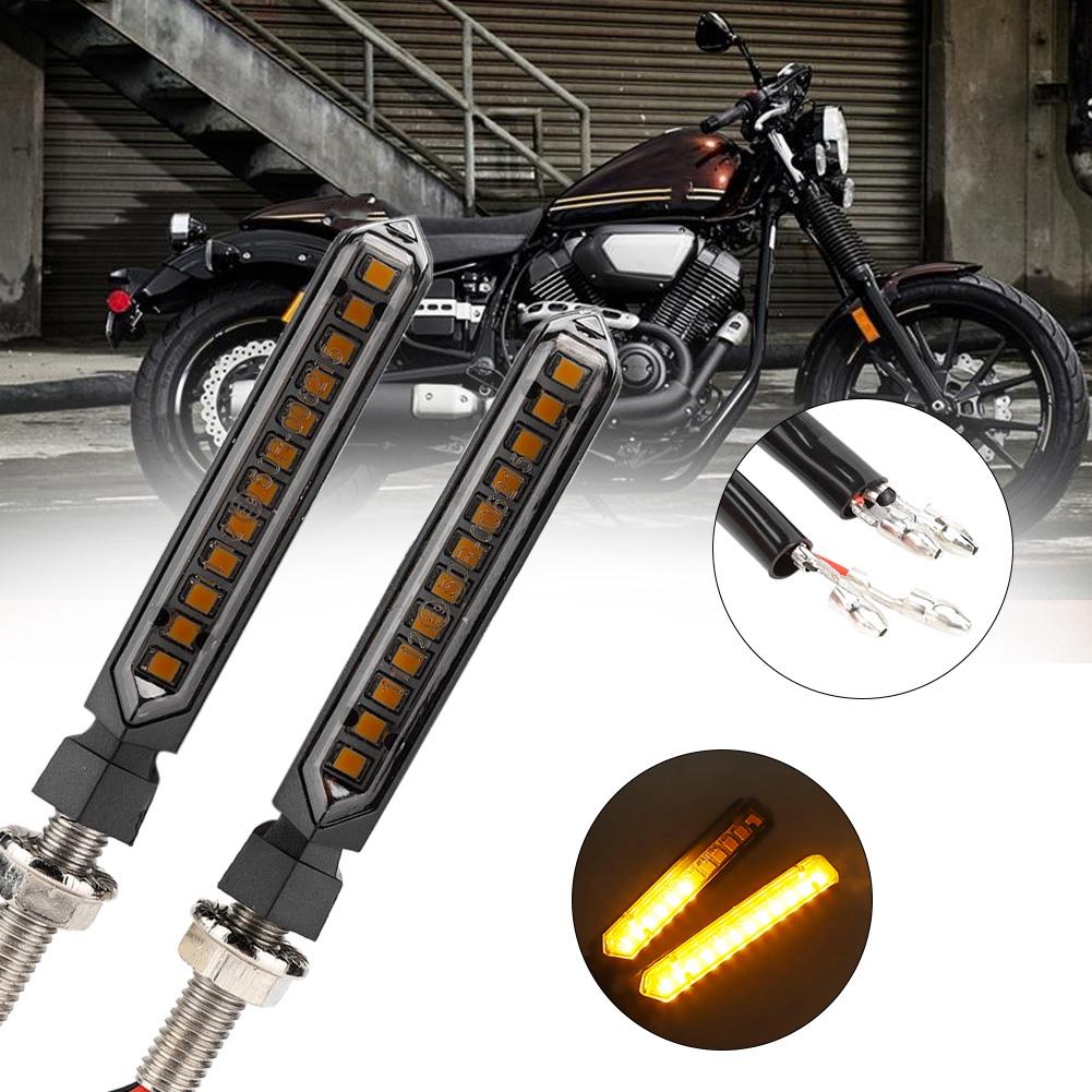 Motorcycle Flowing Water 12LED Turn Signal Light Indicator Flashing Lamp Decoration All Motorcycles 4pcs