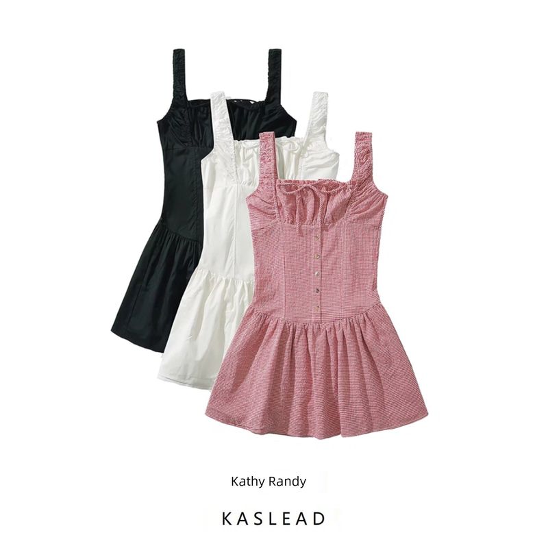 Kaslead Women's Clothing Fashion Waist Trimming Casual Large Skirt