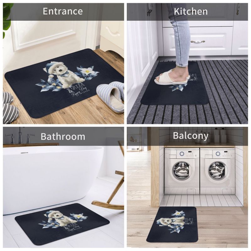 West Highland White Terrier Dog Front Floor Door Entrance Mat Westie Bath Kitchen Doormat Balcony Carpet Rug Toilet Footpad