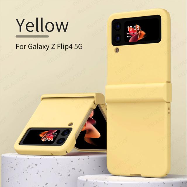 

Чехлы для Samsung Galaxy Z Flip 4 5g, полная защита, ультратонкая броня, противоударный жесткий чехол для телефона из ПК для Samsung Z Flip4 Zflip4 For Samsung G10 жёлтый