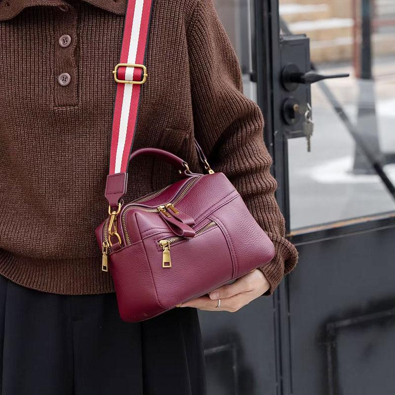 Echtleder Damen Tasche Große Kapazität Einzelne Schulter Brötchen Oberste Schicht Rindsleder Mama Tasche Pendlertasche Alles