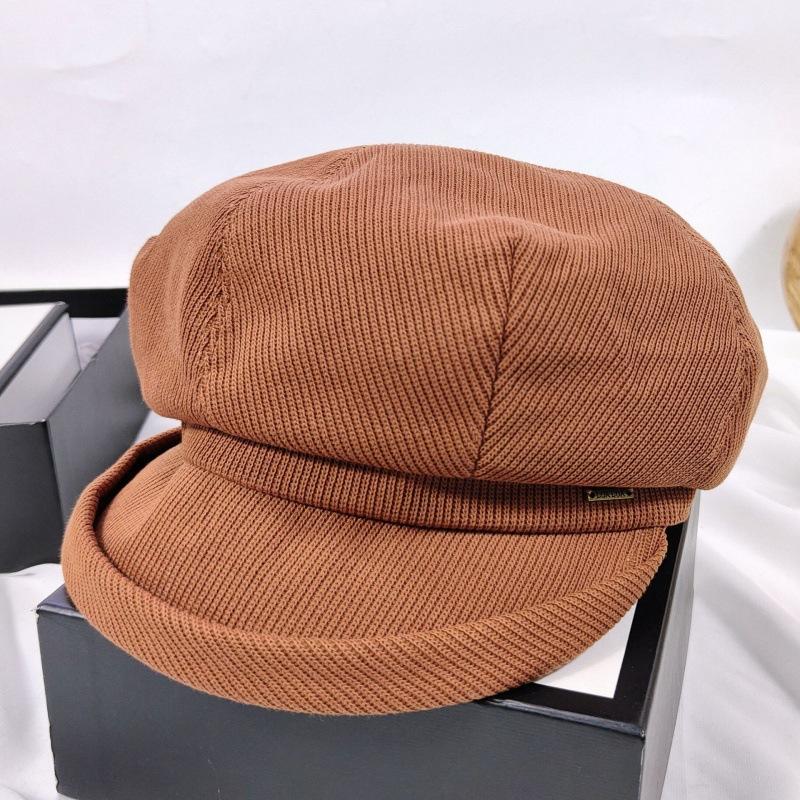 New Fashion Beret Hat Women Vintage Newsboy Cap With Short Brim Painter'S Artist Octagonal Hat For Autumn/Winter New
