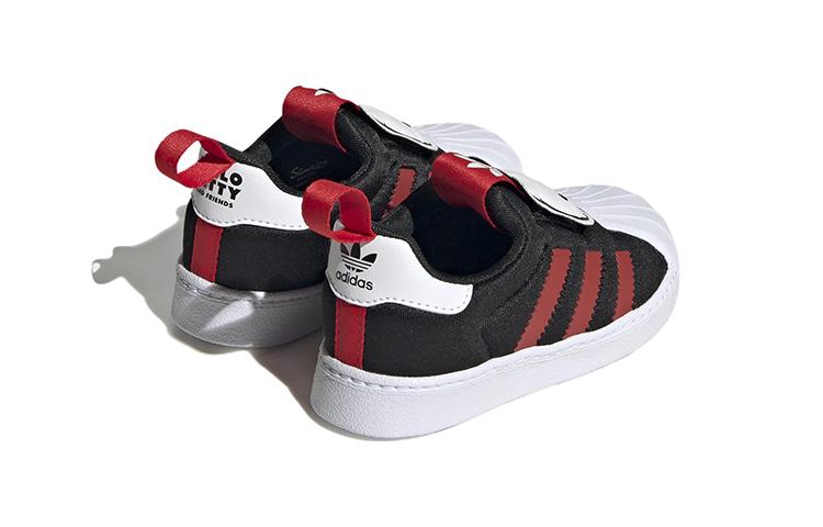 Hello Kitty x Adidas Originals SUPERSTAR 360 Abrasion Resistant Low top Baby & Toddler Shoes Black White Red HQ4091