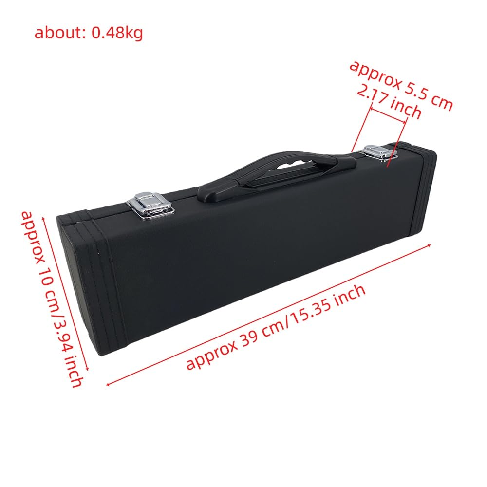 WUQIMUSC 16-Key Closed-Hole C Flute Instrument - BeginnerStudent Flute, Easy-to-Play and Durable Design, Includes Carrying Case, Cleaning Kit, and