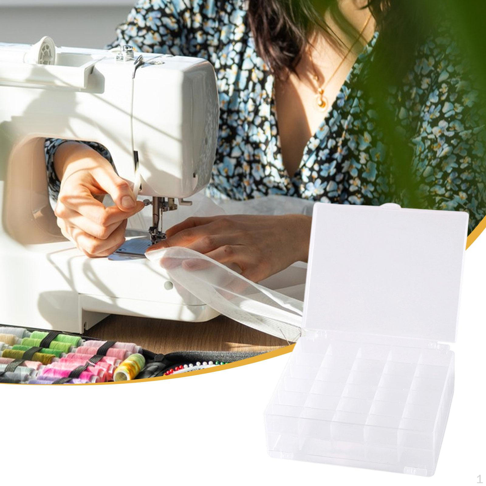 

Bobbin Storage Box Case Practical Organizer Clear Container Protection Household 60 Grids