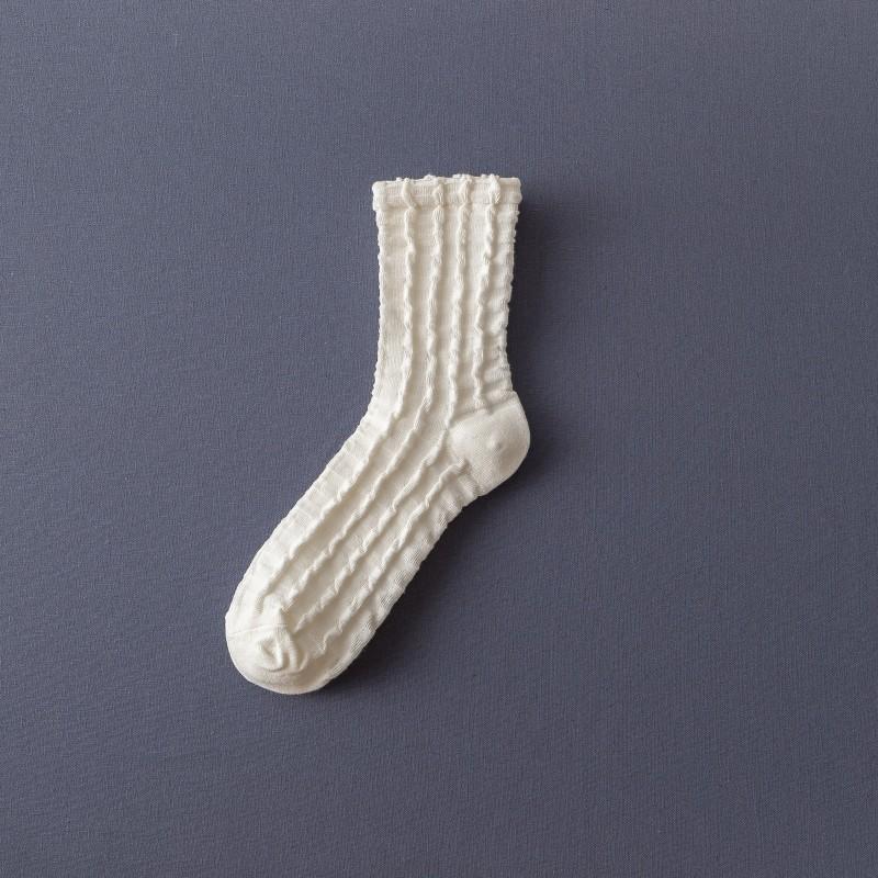 Female Summer Thin Model Pure Color Cotton Lovely Lace In The Tube Socks