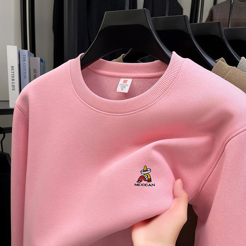 Herren-Sweatshirt mit Rundhalsausschnitt und Fleece-Futter – Warm, Locker und Vielseitig für Frühling, Herbst und Winter.