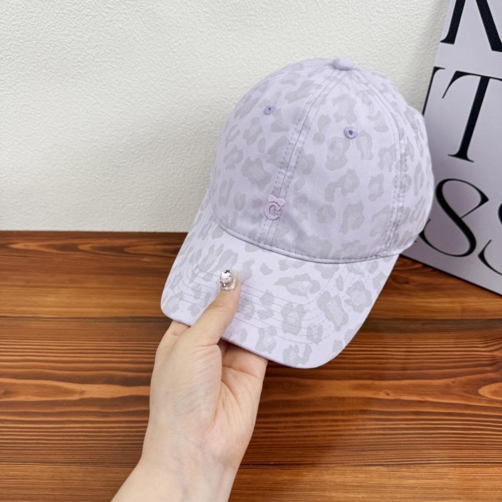 Kšiltovka s leopardím potiskem, bavlněná baseballová čepice s kšiltem, všestranná baseballová čepice s leopardím potiskem, dívčí