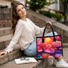 Vibrant Coral Print Tote Bag Fashionable Portable Daily Use Casual Carry Bag for Women