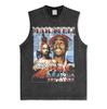Canotta Senza Maniche Tupac Grafica Retro High Street Cotone Pesante