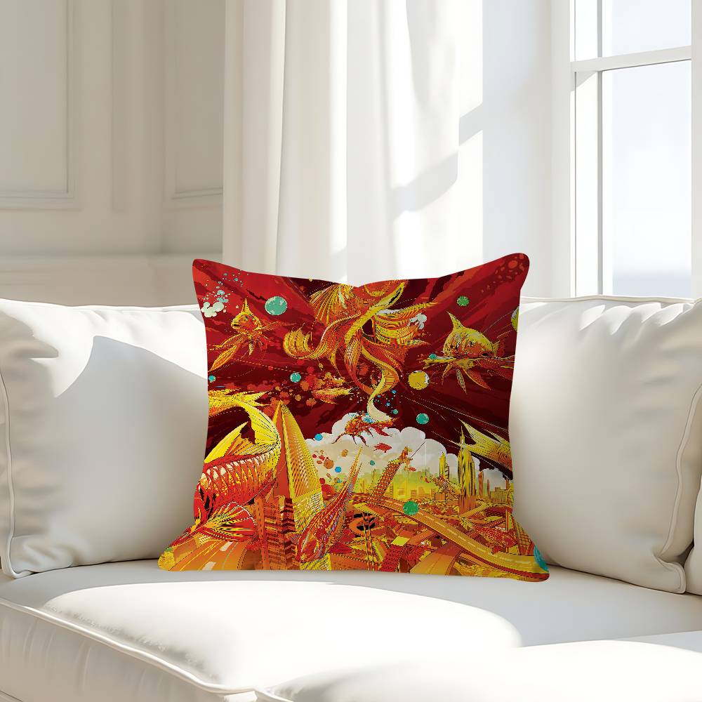 Art New Year Decorative Room Aesthetics Pillow Case Home Decor Bedroom Sofa Bed Couch Pillow Cover 45x45