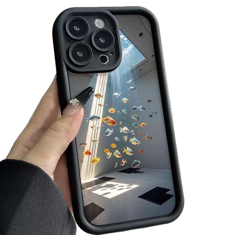 Suitable for Apple 16 Pro Max, 17 Pro Premium, 15 Creative, 14 Pro New, and 13 Creative phone cases for schools of fish in water