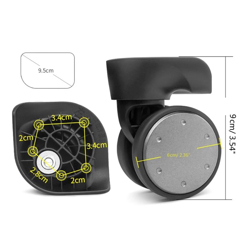 2 st Reservhjul för Resväska Kraftigt Rullhjul för Bagagebox Resväska 360 graders Svängbart Kit SilentWheel