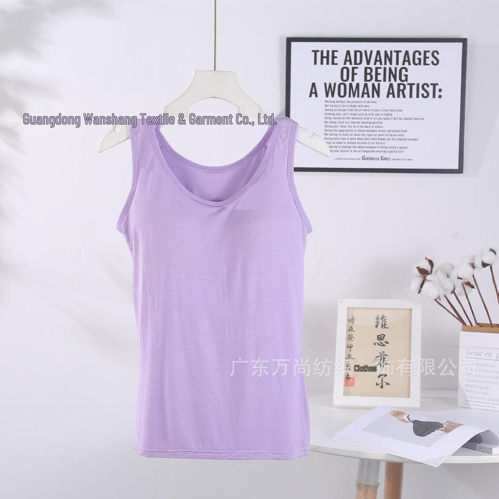 Damen Modal Gepolstertes Sport Yoga Tank Top mit Fixierten Cups - Erhältlich in 6 Größen & 6 Farben.