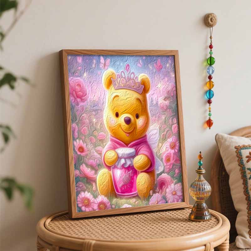 Disney Oil Paint Hand Painting Kit Princess Winnie Decoration Classic Style Home Decor Romantic Floral Fairytale Art Craft Gift Idea