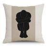 Nordic Abstract Linen Pillowcase Simple Black and White Ins Household Goods Sofa Bedside Car Pillow Cushion Cover