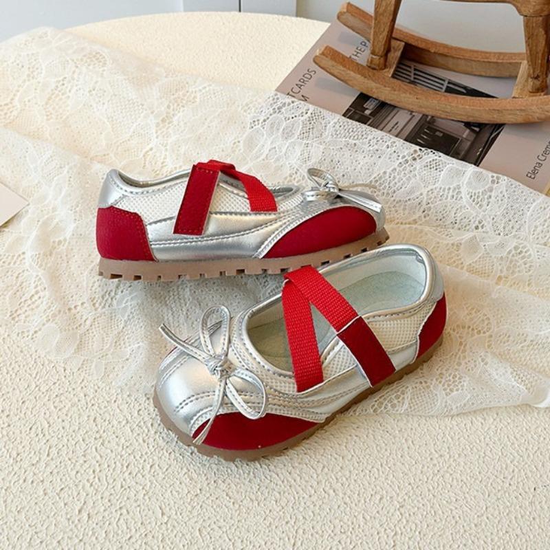 Girls Closed‑Toe Sandals Summer Kids Slip‑On Princess Shoes Fashion Elegant Ballet Flat Shoes for Girls