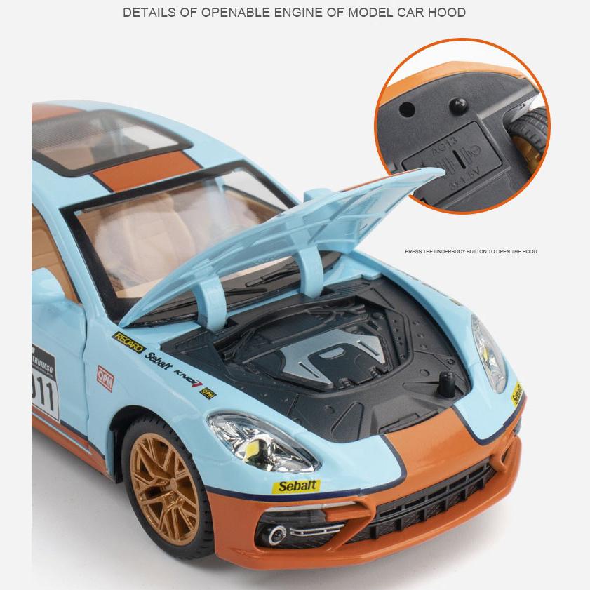 Giocattolo modello auto pressofuso in scala 1/24 Panamera, veicolo giocattolo da tirare indietro con suono e luce per bambini, ragazzi, ragazze, collezione regalo