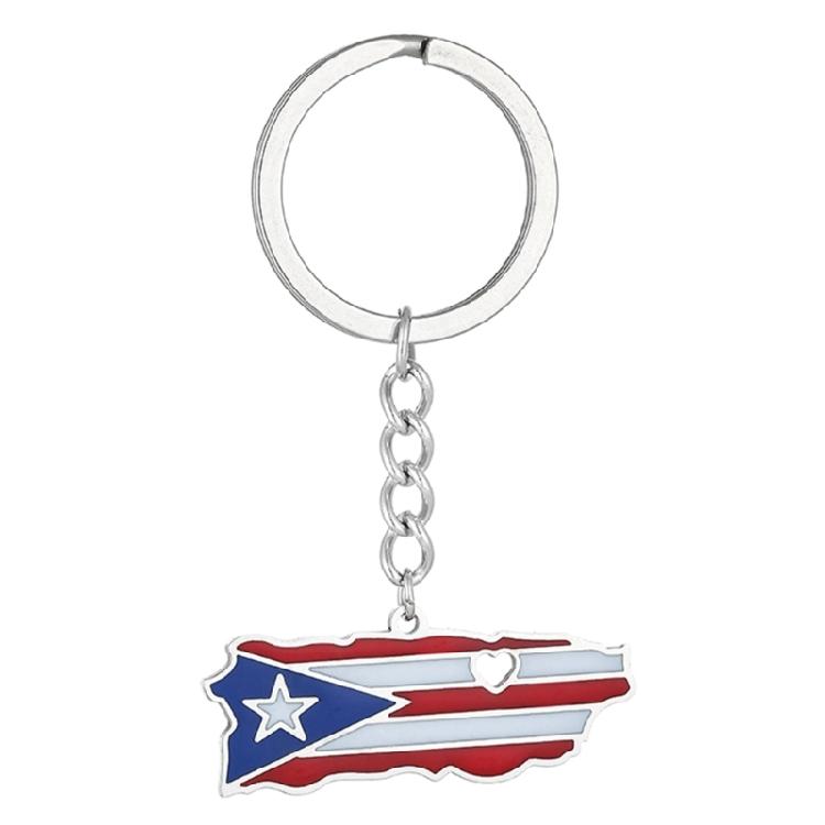 

Fashion Puerto Rico Map Keychain Car Keys Holder Gold Silver Color Pendant Charm серебряный