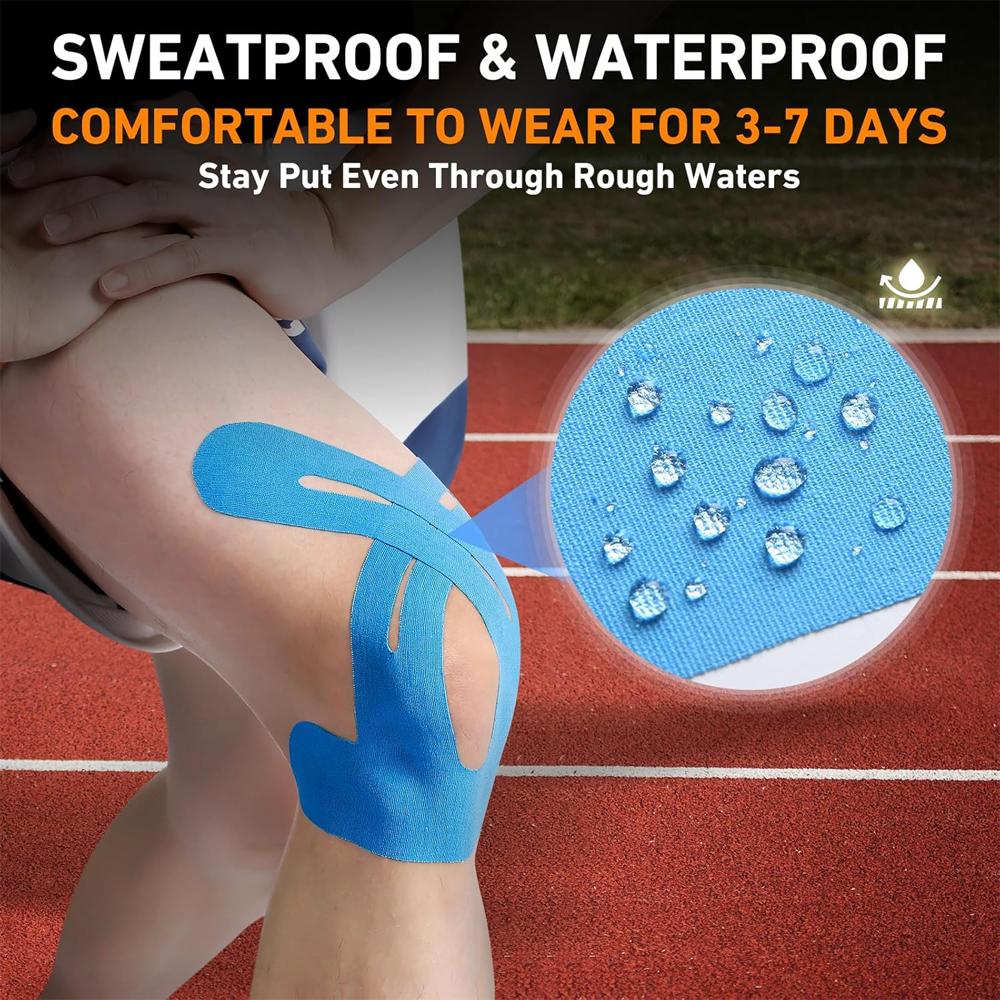 10 Stück/Set Kinesiologie-Tape für Knie, Knieunterstützung & Stabilität - Wasserdicht & Elastisch, Atmungsaktives Hypoallergenes Latexfreies Tape