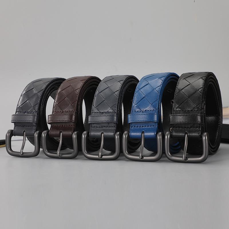 

Original BV Woven Cowhide Belt - Handmade Classic Men s Fashion Accessory 115cm чорний