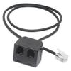 Telephone RJ9 Male to 2 Female 4P4C Connector Adapter Splitter Extension Cable