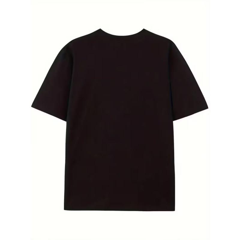 Tailles européennes T-shirt Homme avec Impression Rose Gothique Noire au Dos - T-shirt d'Été Léger Respirant, Coupe Ample Chemise Décontractée