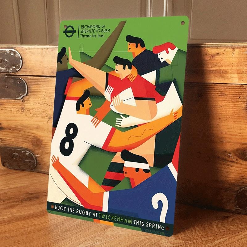 

1 piece of retro British-style rugby-themed tin plaque/wall hanging, suitable for home and bar decoration. Features classic Lond (as the picture,20x30cm)