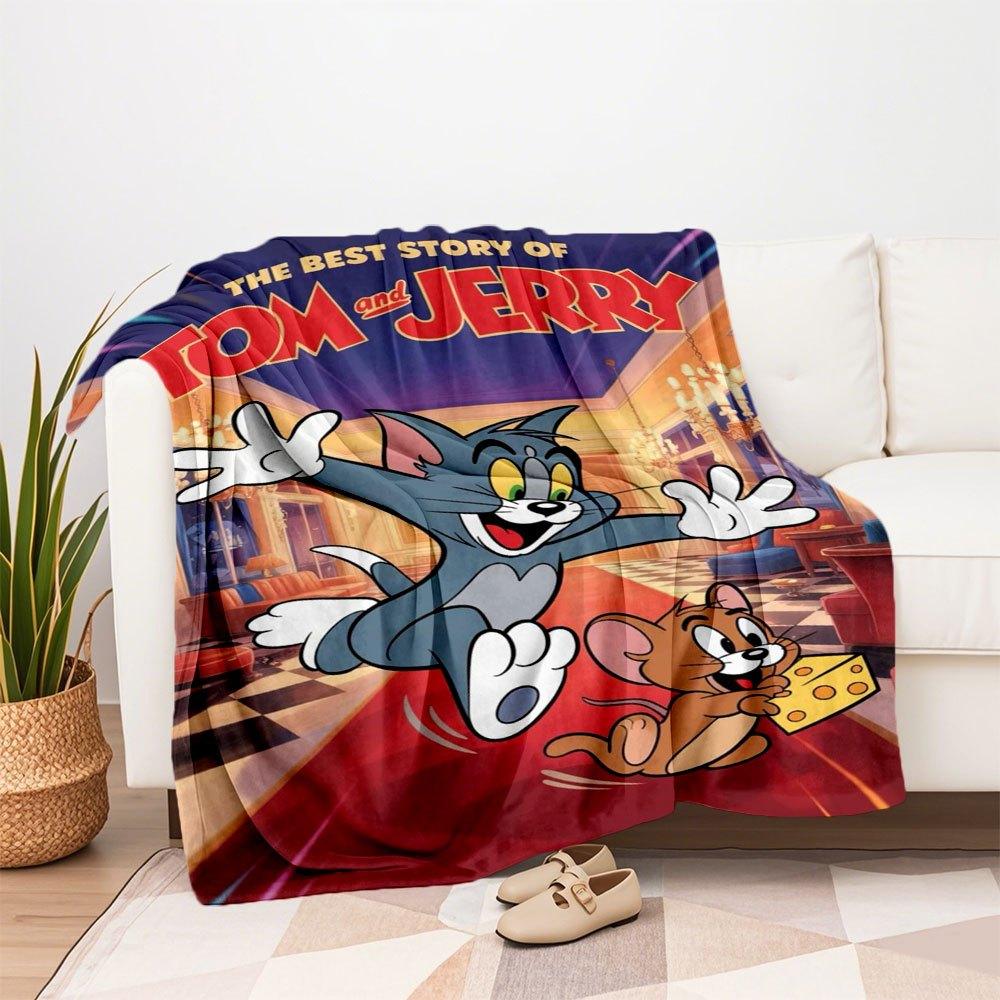 The Best Story of Tom & Jerry: Classic Cartoon AdventuresBlanket Flannel Throw Blanket for Sofa, Bed, Travel, Camping, Office