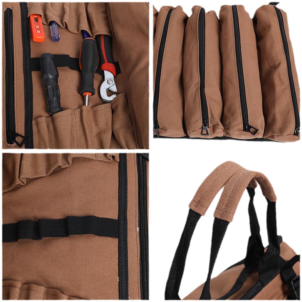 MultiPurpose Canvas Tool Bag Roll UP Tool Bag Tool Organizers with Multiple Pockets for Efficient Storage Easy Access