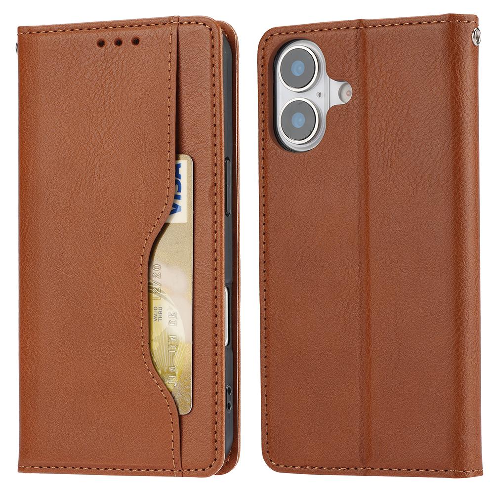 For iPhone 17 Cell Phone Case Magnetic Closing PU Leather Stand Cover