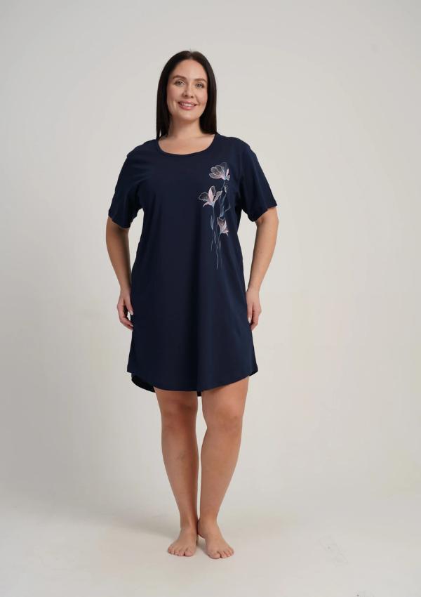 Women's Nightgown 2XL Vienetta Cotton Short Sleeve Comfortable Nice