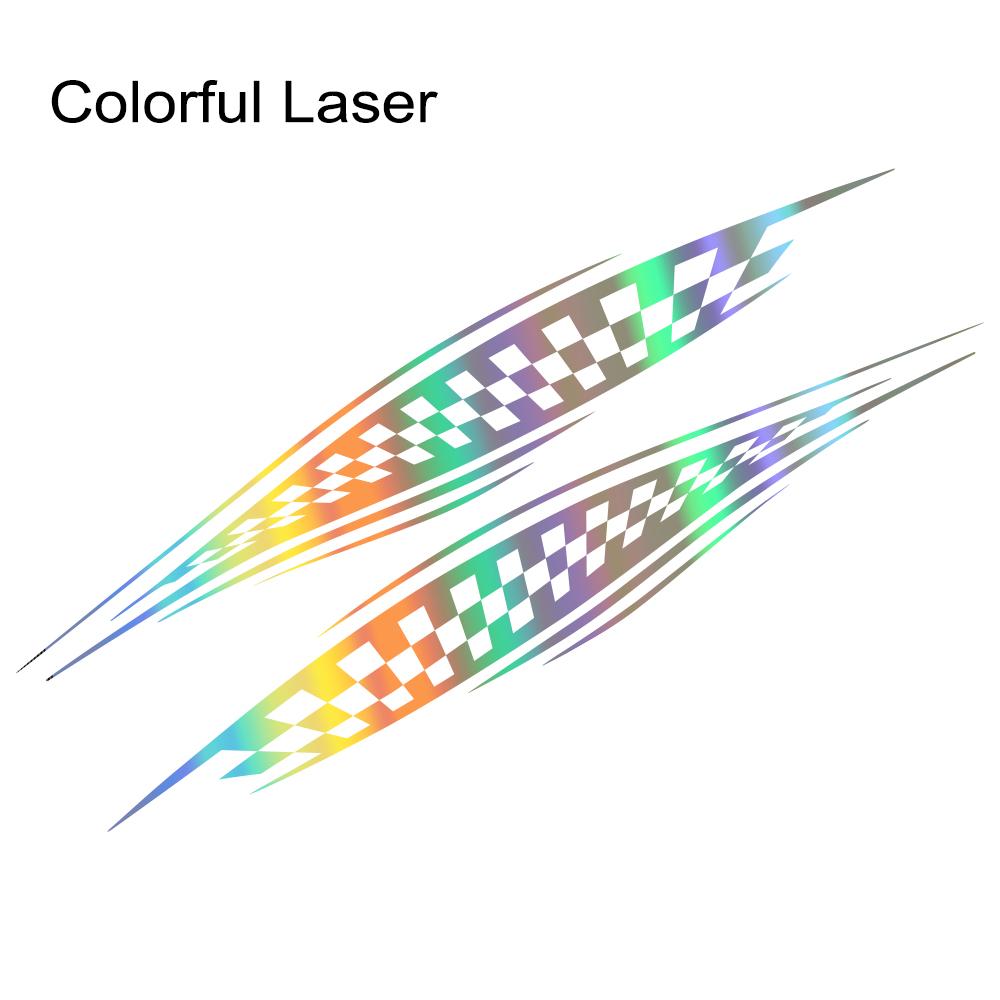 

2PCS Grid Totem Car Body Side Skirts Stickers Racing Car Striped Vinyl Decals Auto Body Styling Decoration Stickers Accessories