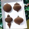 4pcs Creative Mini Christmas Ball Decoration Flocked Christmas Baubles Ornament  Window