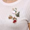 Korean Style Enamel Rhinestone Brooches Clothes Accessories Snowman Brooch Christmas Brooch  Daily