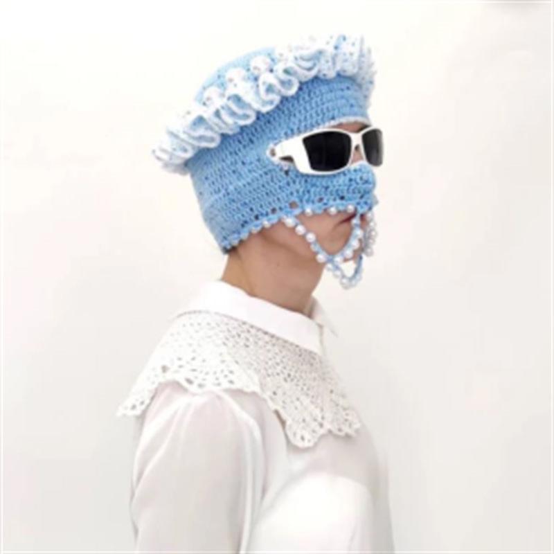 New Handmade Crocheted Bunny Mask Funny Bunny Mask Adult Hood