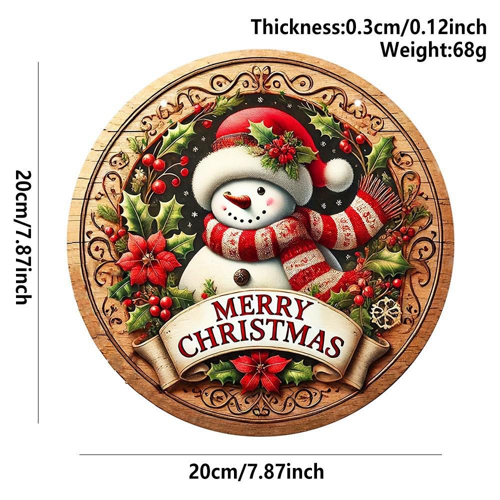 2026 Christmas Acrylic Hanging Sign Wall Decoration Round Door Ornament