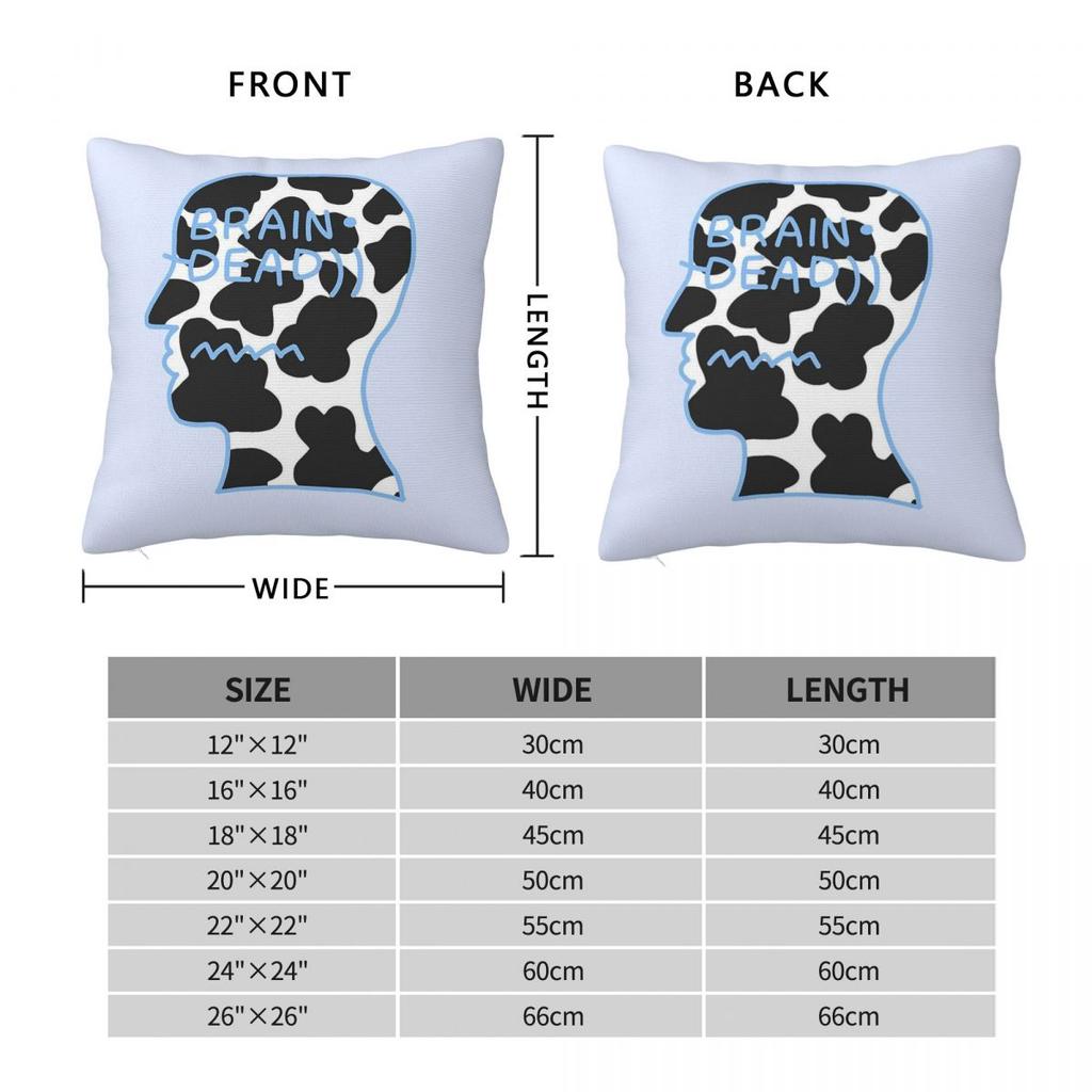 Brain Dead Head Empty Square Pillowcase Polyester Linen Velvet Printed Zip Decor Sofa Cushion Case