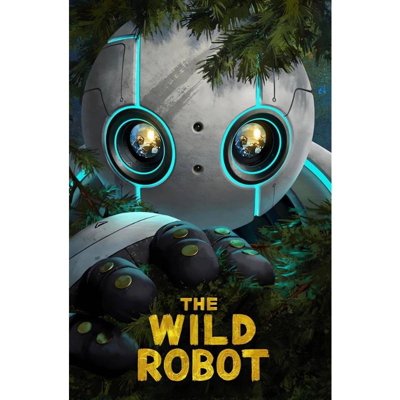 The W-Wild R-Robot Canvas Wall Art Sci-Fi Adventure Movie Poster Cartoon Robot Painting Kids Bedroom Decor Vibrant Wall Decor