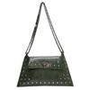Retro rivet bag women's 2025 spring new textured chain portable shoulder messenger women's bag