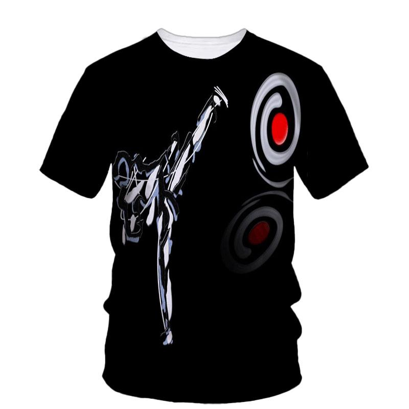 New Taekwondo Men's T-Shirt Customized Quick-Drying Martial Arts Sanda 3d Graphic Tough Man O-Neck Short Sleeve Outdoor Clothing