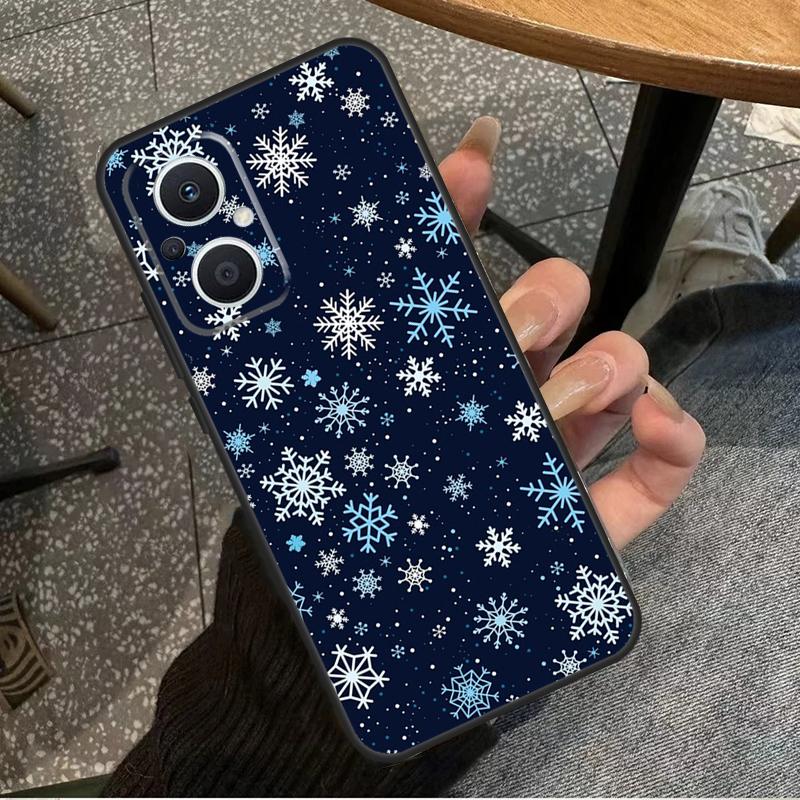 Snow Snowflake Winter For OPPO Reno 14 13 12 11 10 Pro 8T 11F 12F 13F 14F 7 8 Lite OPPO Find X8 X6 X5 Pro Case