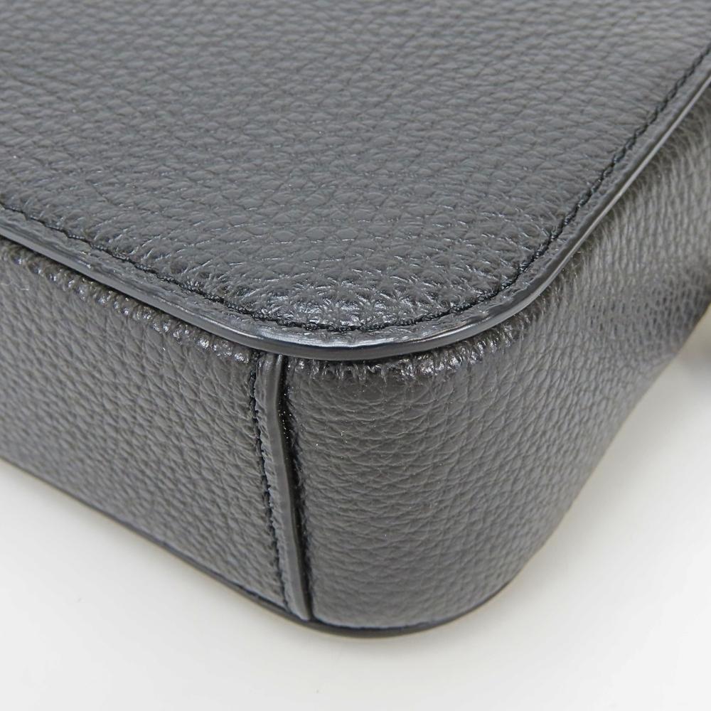 Used COACH Shoulder Bag Pochette 87734 Leather Black Mini