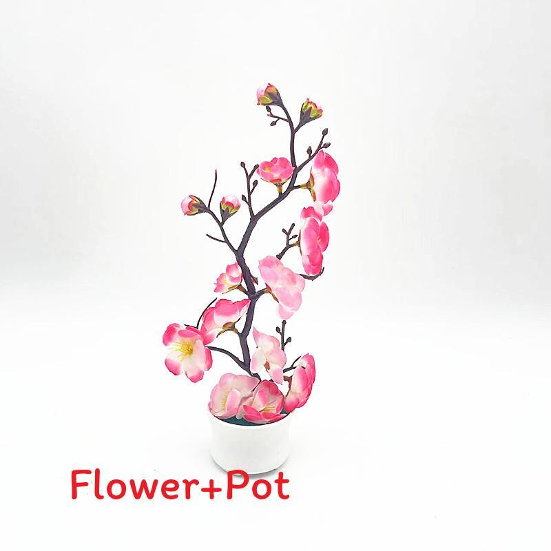 Faux Plum Blossom Miniature Bonsai Pot For Indoor Photography And Home Decoration